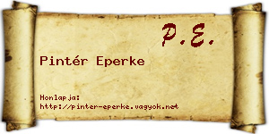 Pintér Eperke névjegykártya